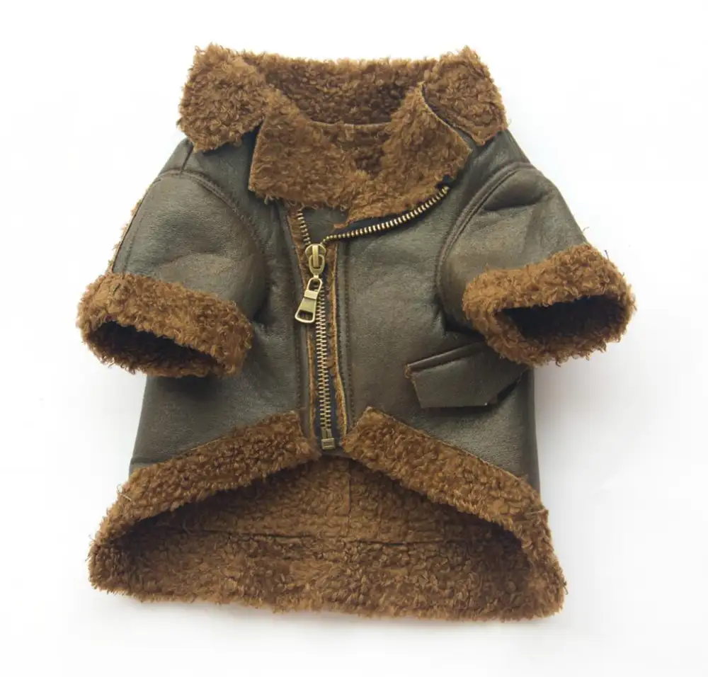 Punk Leather Sweater Dog Autumn and Winter Clothes