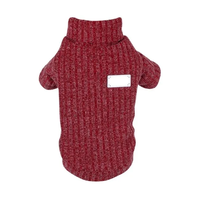 Thickened Autumn And Winter Pet Turtleneck Sweater Red - Shop at LoveMi