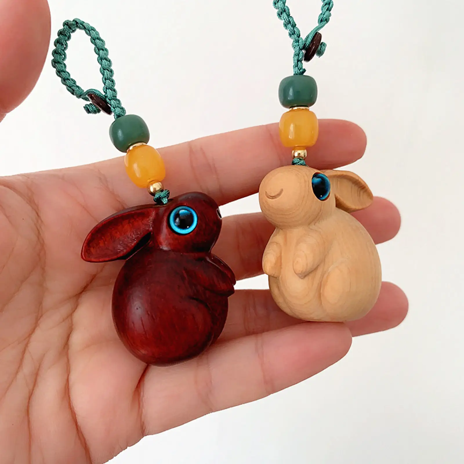 Green Sandalwood Rabbit Keychain Red Sandalwood Zodiac
