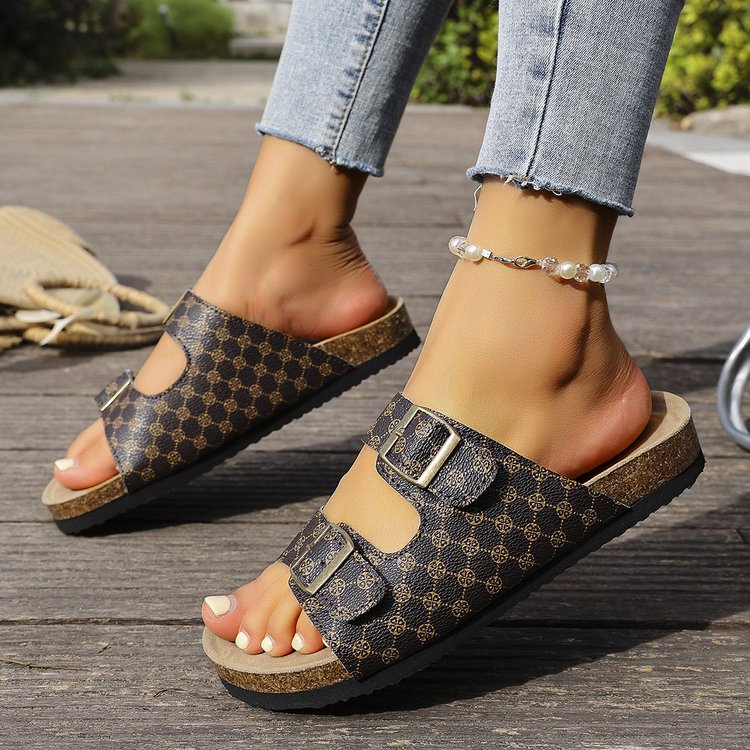 Cork Double Strap Sandals, picture 2 of 4