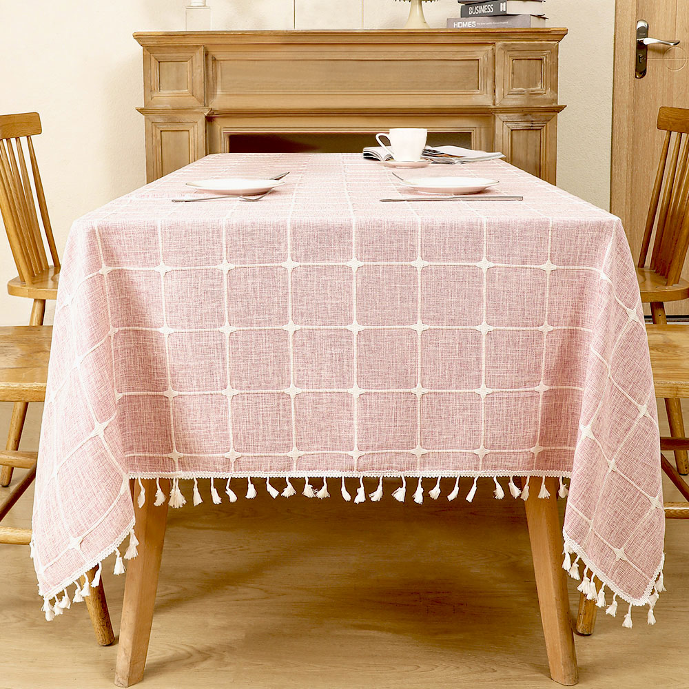 Cotton Linen Tablecloth Farmhouse Decor Waterproof Table Cover For Dining Room Table Daily Dinner