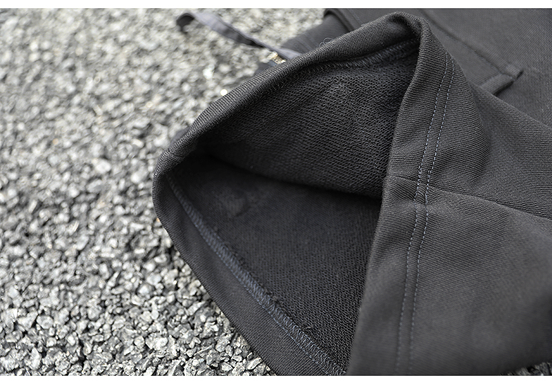 Dark RO Style Three-dimensional Pocket Floating Rope Drawstring Shorts