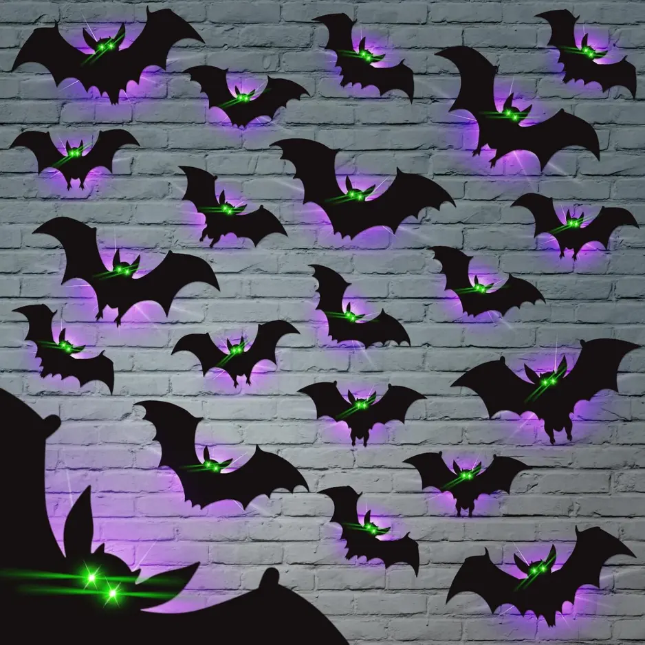 Halloween Bat Wall Stickers, Glow In