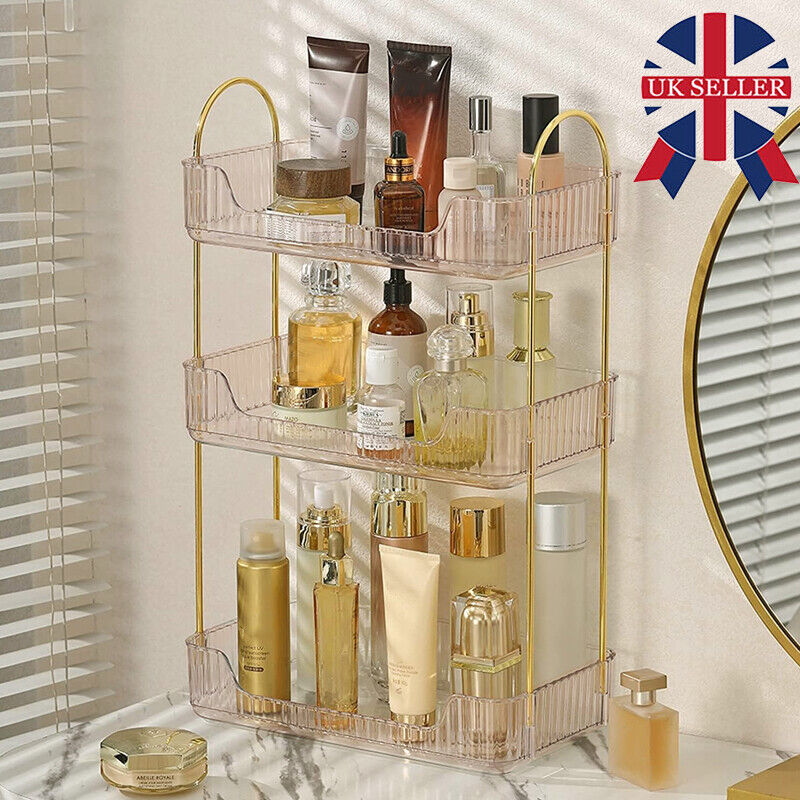 Cosmetic Makeup Holder 3 Tier Storage Shelf Countertop Organizer Perfume Stand