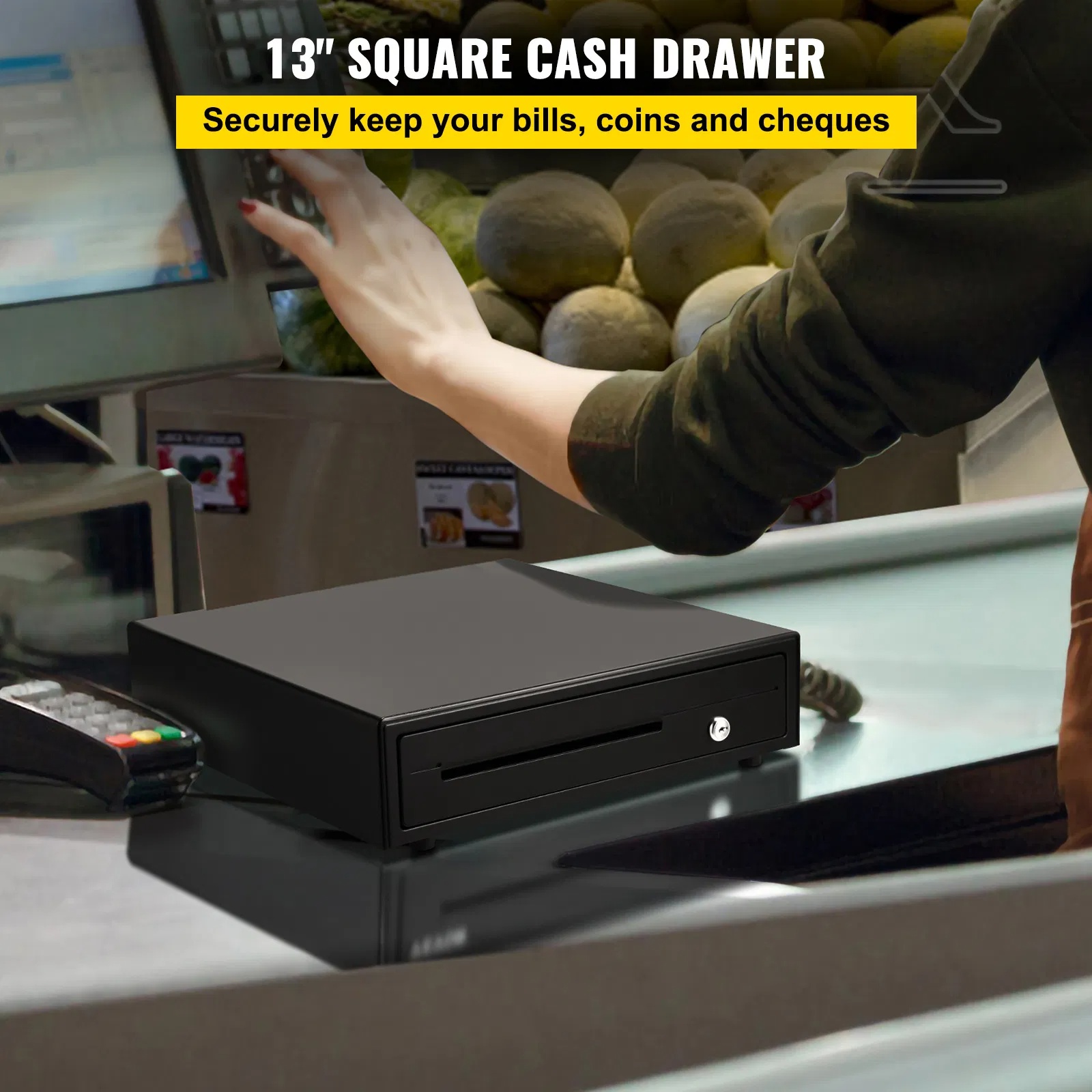 Cash Register Drawer, 13 12 V, For POS System With 4 Bill 5 Coin Cash Tray, Removable Coin Compartment 2… image 2