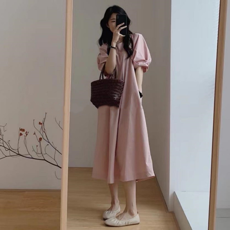 Tea Break Kikyo Dress Female Summer Pink - Shop at LoveMi