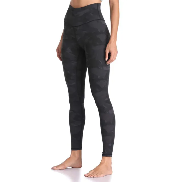 Autumn And Winter Printed Women's Skinny Hip Lift Yoga Pants Black Camouflage - Shop at LoveMi