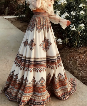 Women's Retro Fresh Polka Dot High-waisted Full Skirt