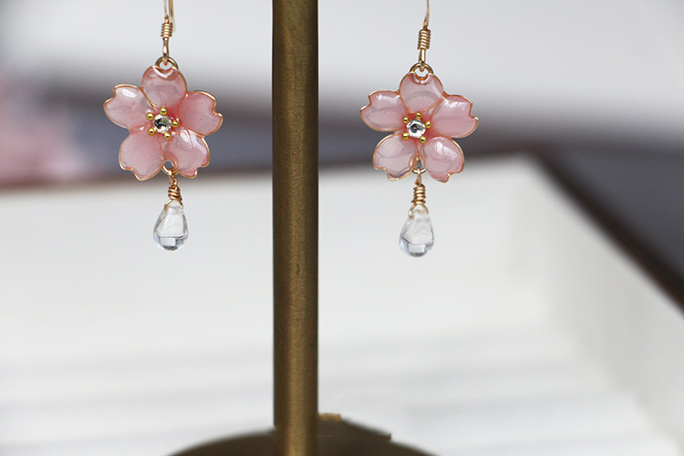 Cherry Blossom Earrings Flower-making Liquid Does Not Pair Into Trim