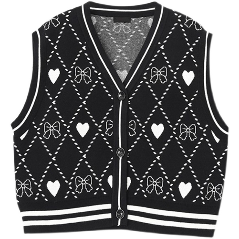 Women's Loose Layered Diamond Knitted Vest
