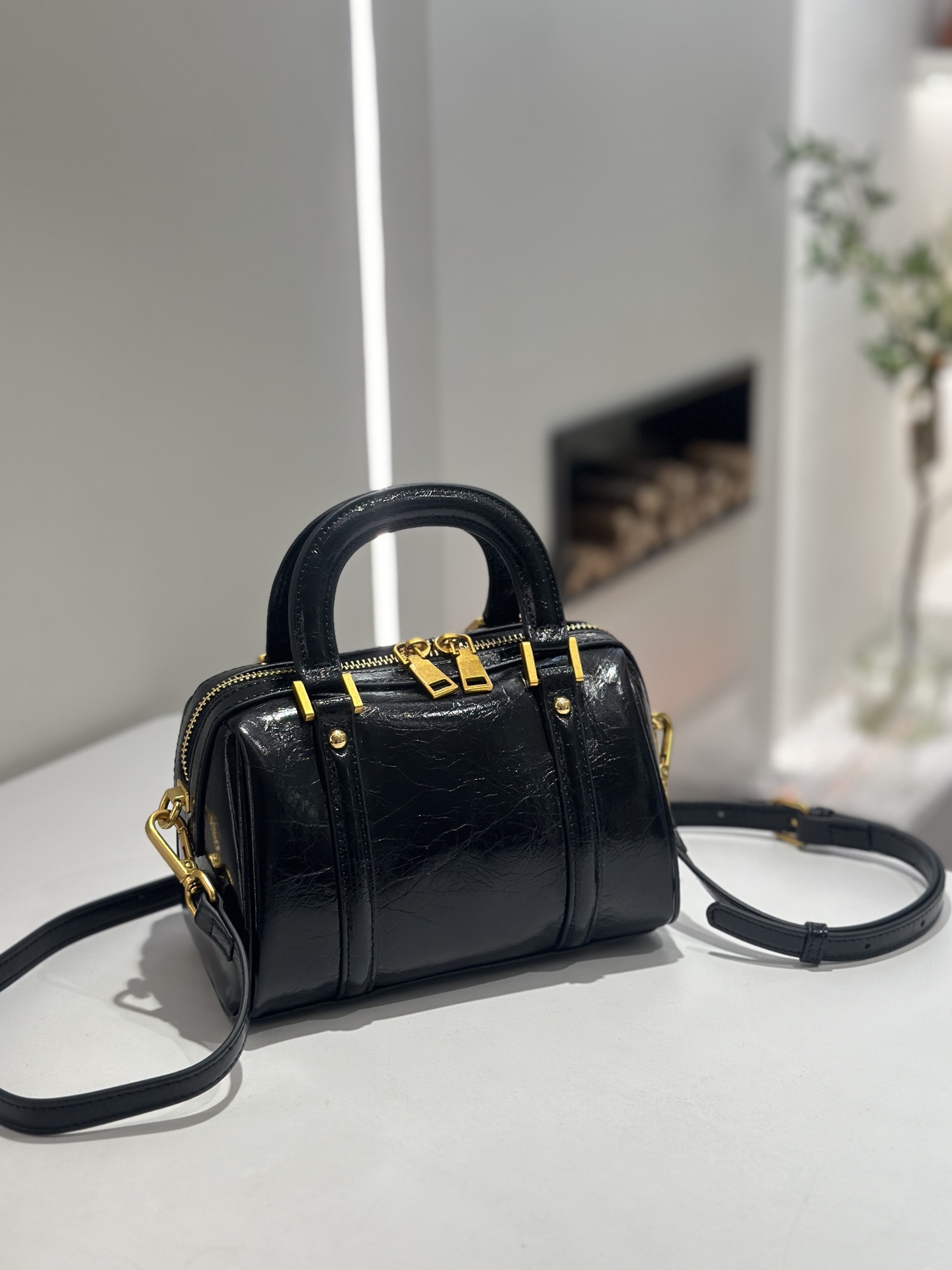 Sac pour femme en cuir véritable, style boston haut de gamme – Image 5