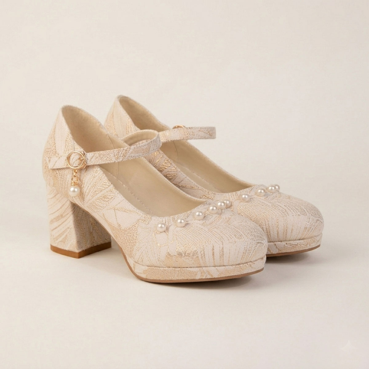 Women's Jacquard Mary Jane Platform Heels Detail 14 – Sarah Express