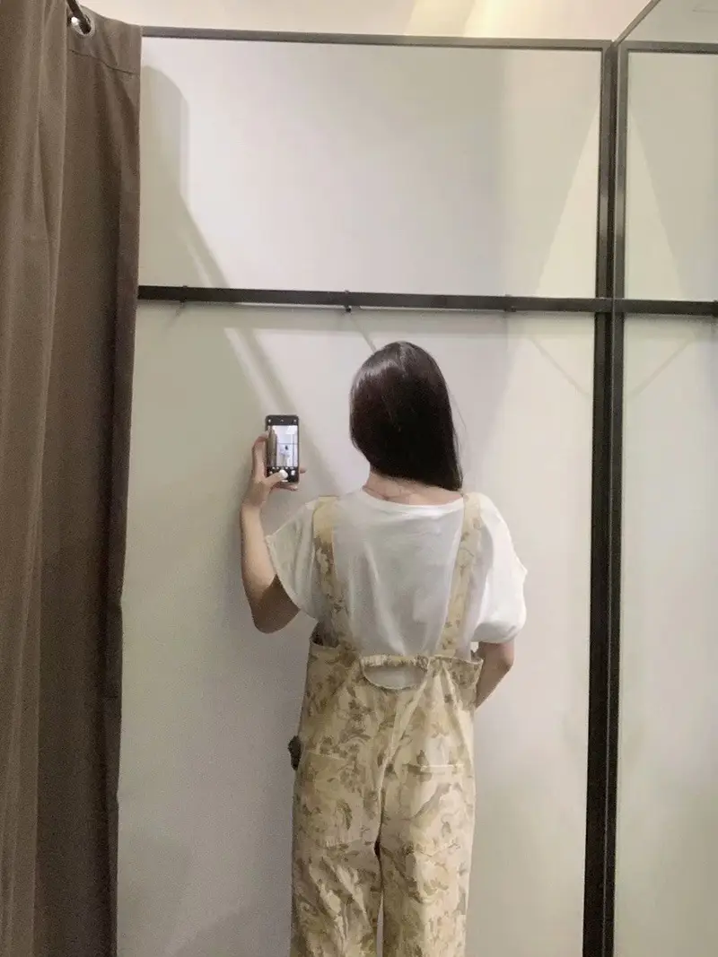Women's Floral Print Long Double Pocket Loose Fashion Casual Overalls