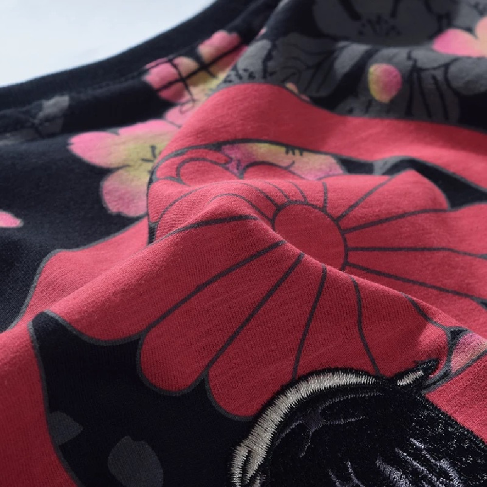 Butterfly Embroidered Short Sleeve T-shirt