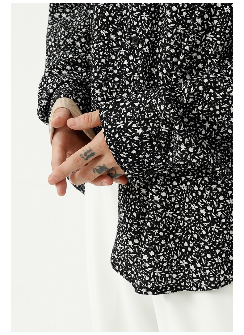 Men's Loose Shirt Design Ruffian Handsome Long-sleeved Shirt Men