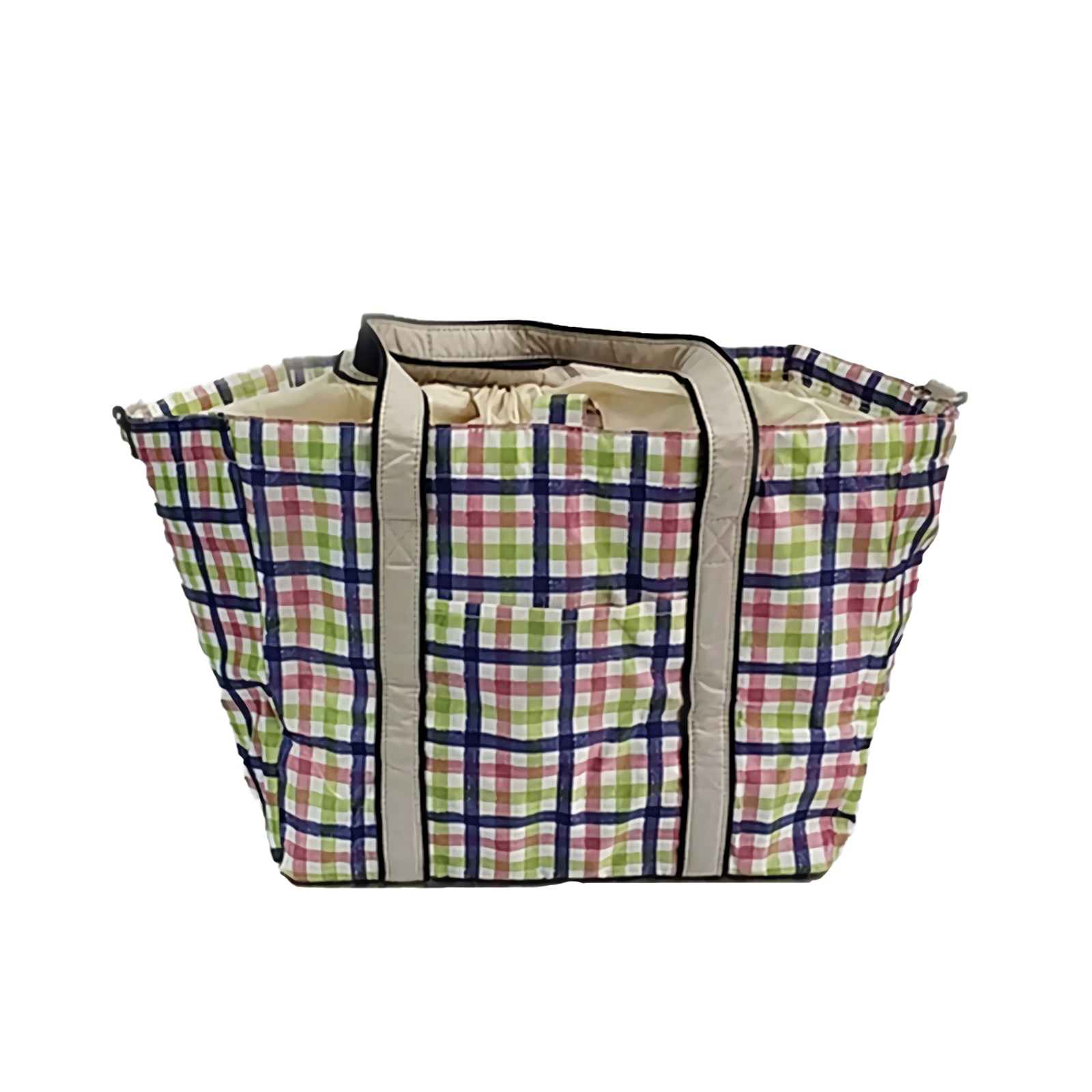 Insulated Thermal Cooler Shopping Bag Storage Tote Bag Market Picnic Camping AU-navy Grid