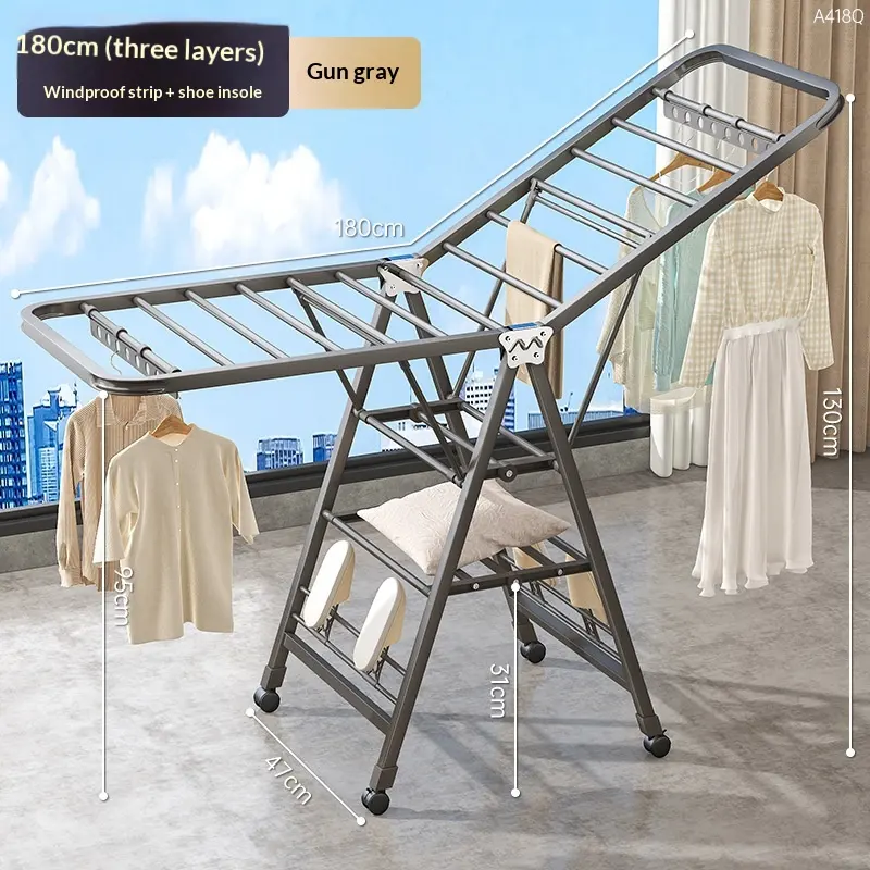 1.8-meter Gun Gray - Three-layer Air Drying-windproof