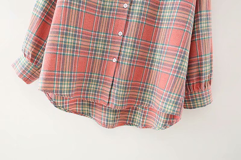 Title 9, Large Retro Long-sleeved Plaid Shirt