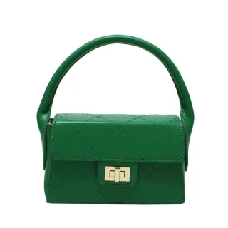 Lace Pineapple Purple Sewing PU Women's Shoulder Bag - Green