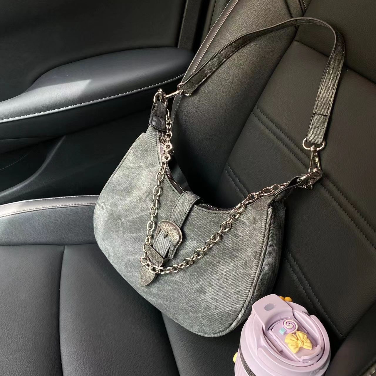 Niche Retro Chain Canvas Shoulder Bag Advanced Texture All-match Crossbody