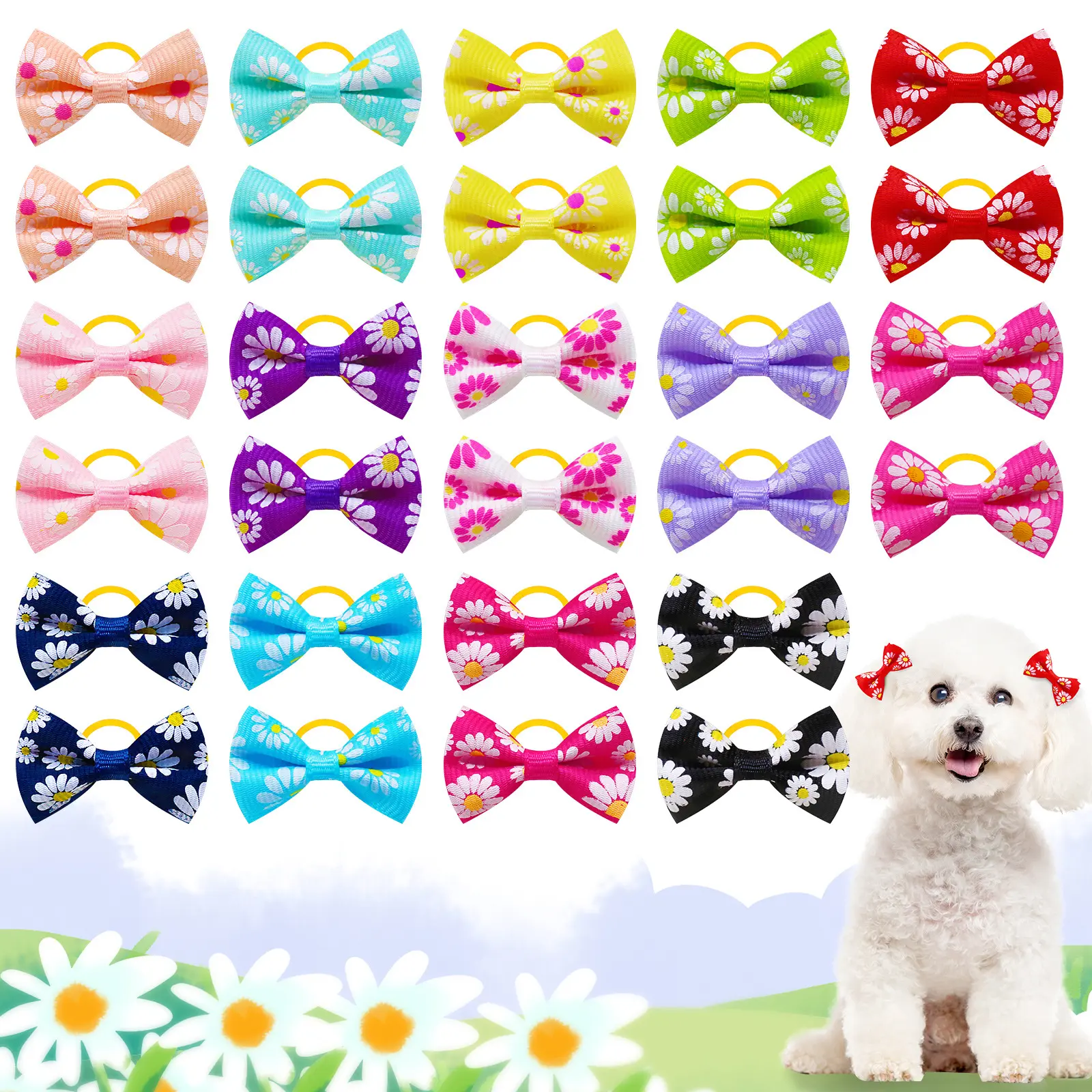 Small Daisy Pet Head Rope Pastoral Style