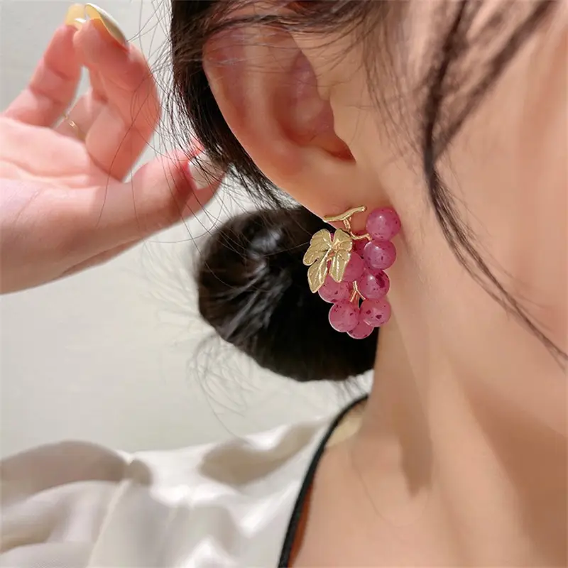 Grape Earrings Women Exaggerated Personality Versatile Fashion
