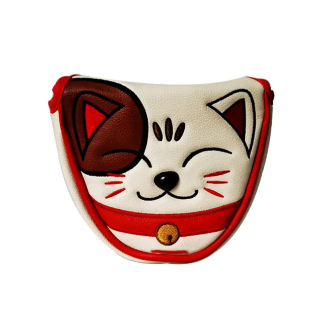 Golf Putter Cover Embroidered Waterproof PU Fabric Beige - Shop at LoveMi