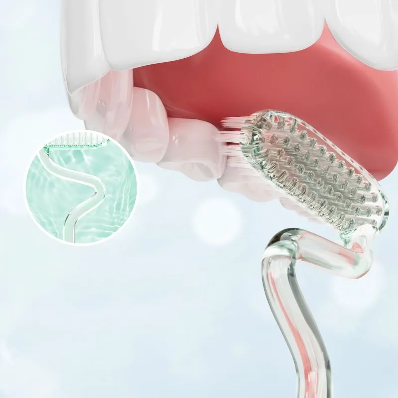 Men's And Women's Shaped Soft Bristle Tongue And Teeth Cleaning Brush
