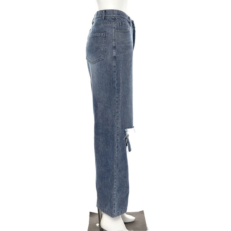 Title 14, American Ripped High Waist Wide Leg Jeans