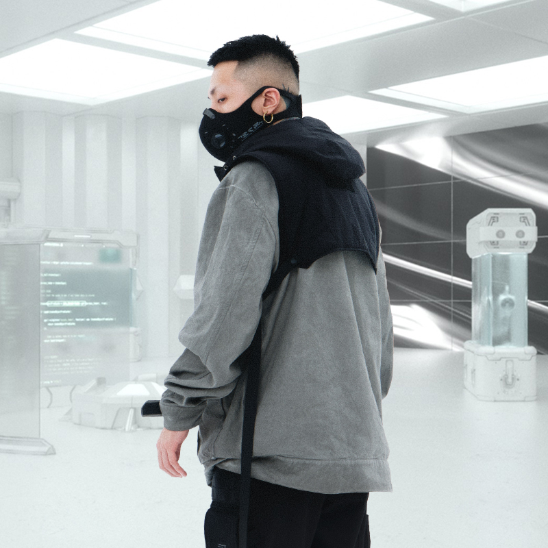 Summer Black Round Neck Loose Jacket Vest