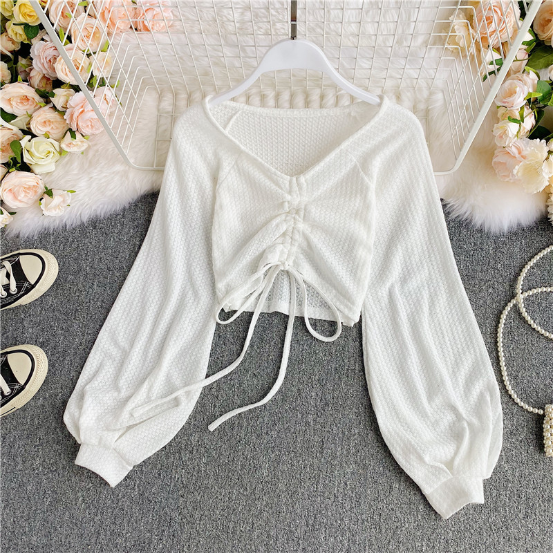 Title 13, All Match Slim High Waist Short Drawstring T Shirt