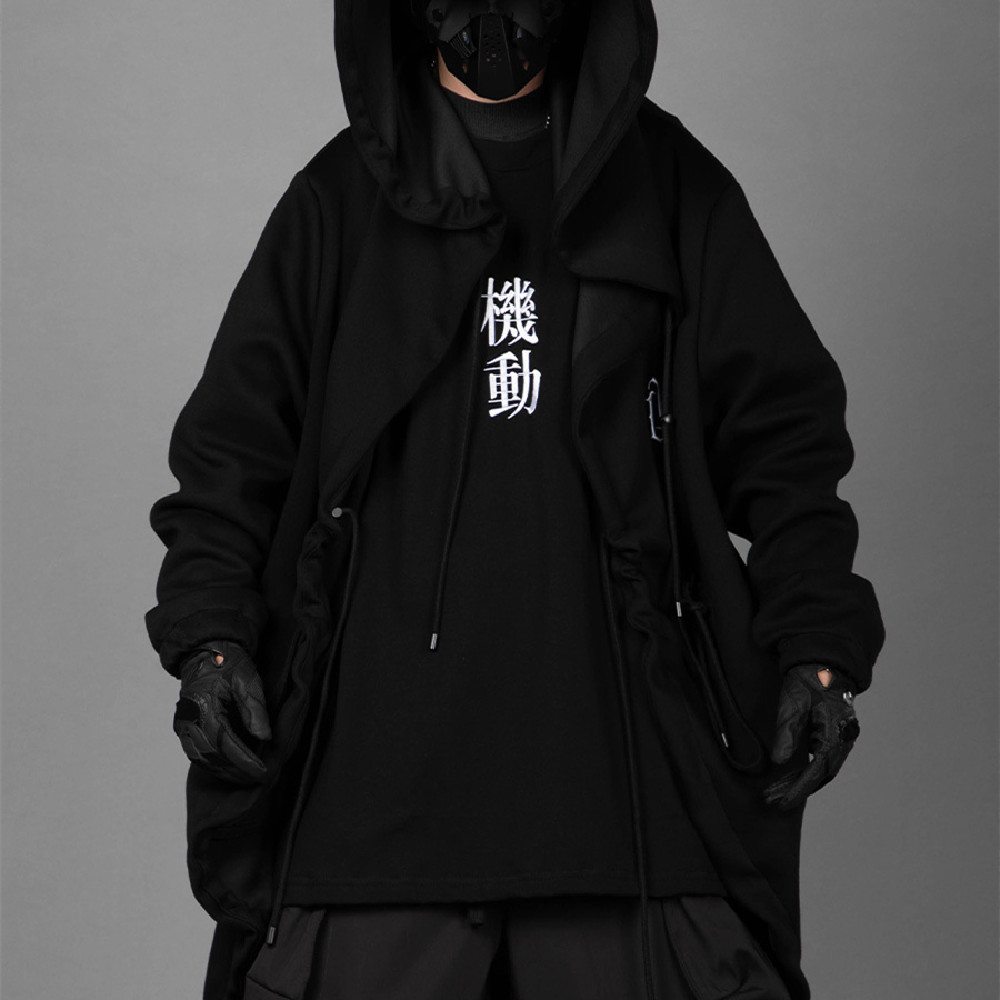 Men's Fashion Hooded Tie Waist Jacket