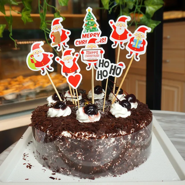 Set Of Cartoon Santa Claus Cake Card Decoration Photo Color - Shop at LoveMi