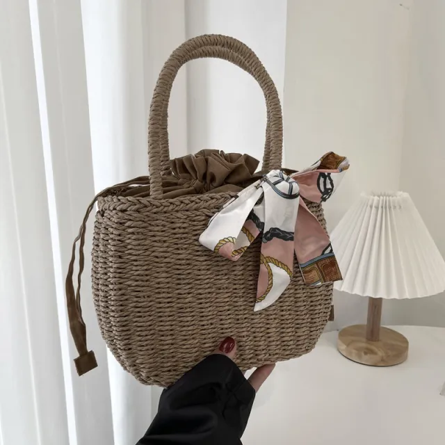 Woven Portable Women's Fashion Small And Simple Small Square Bag Brown - Shop at LoveMi
