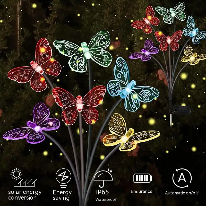 Solar Butterfly Outdoor Yard Lamp