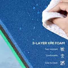 9 X 6 Lily Pad Water Mat For 2 Adults, Floating Water Pad For Lake, Pool, Ocean, Beach, And Boating, Green - Green - View 1