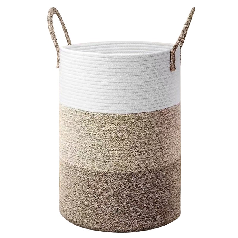 58L Cotton Rope Basket Large Blanket Woven Storage Organiser Nursery Laundry — image 8