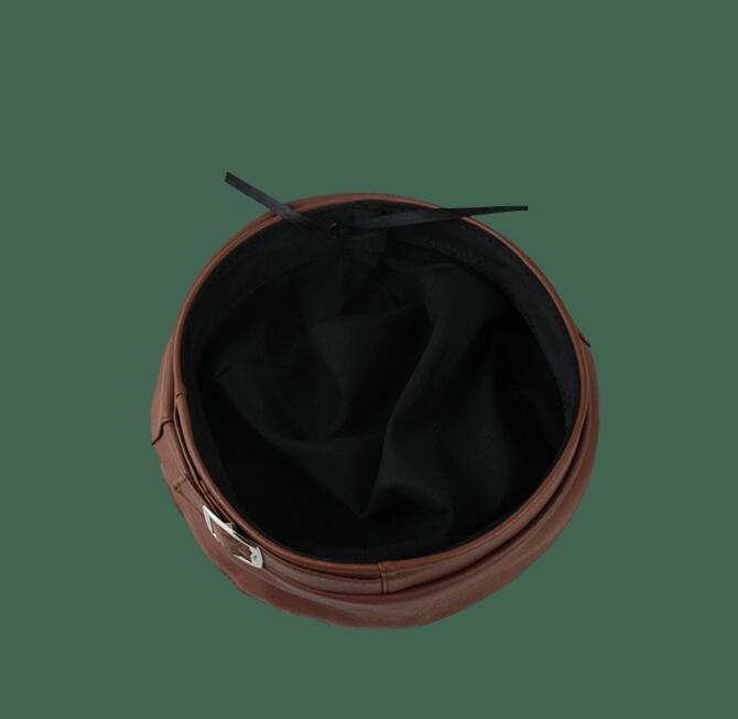 Autumn Popular Soft Leather Textured Beret Flat Top Painter Cap