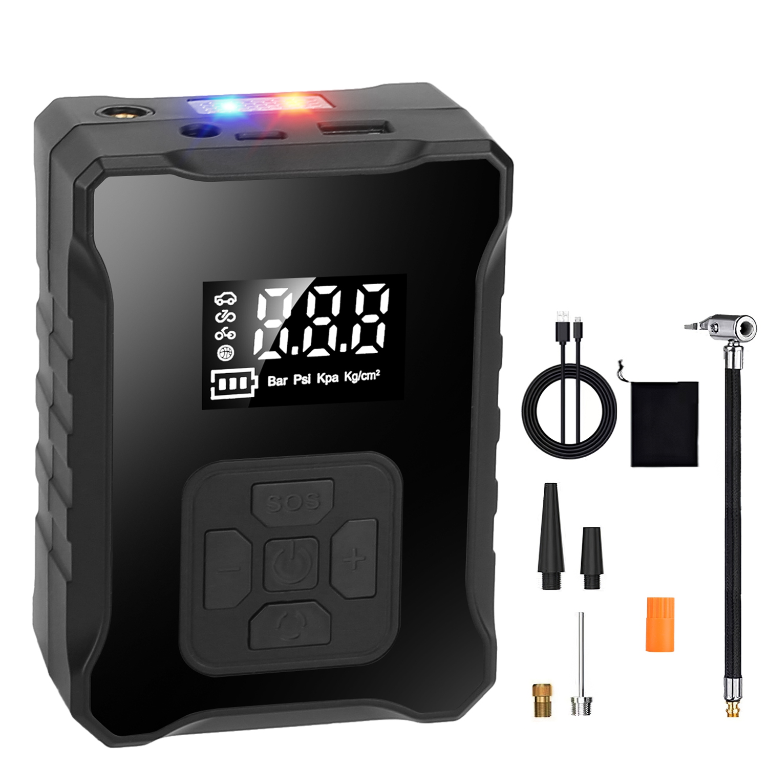 1Pc 150PSI Cordless Tire Inflator Digital Air Compressor With LED Light Emergency Power Bank For Cars Motorcycles Bicycles Balls - Image 13