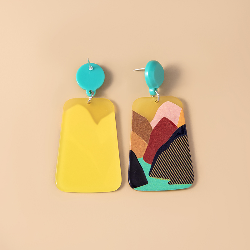 Boho Abstract Art Painting Acrylic Earrings