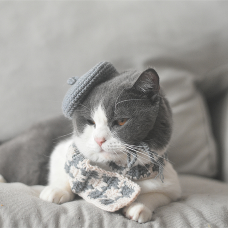 Grey hat and gray scarf