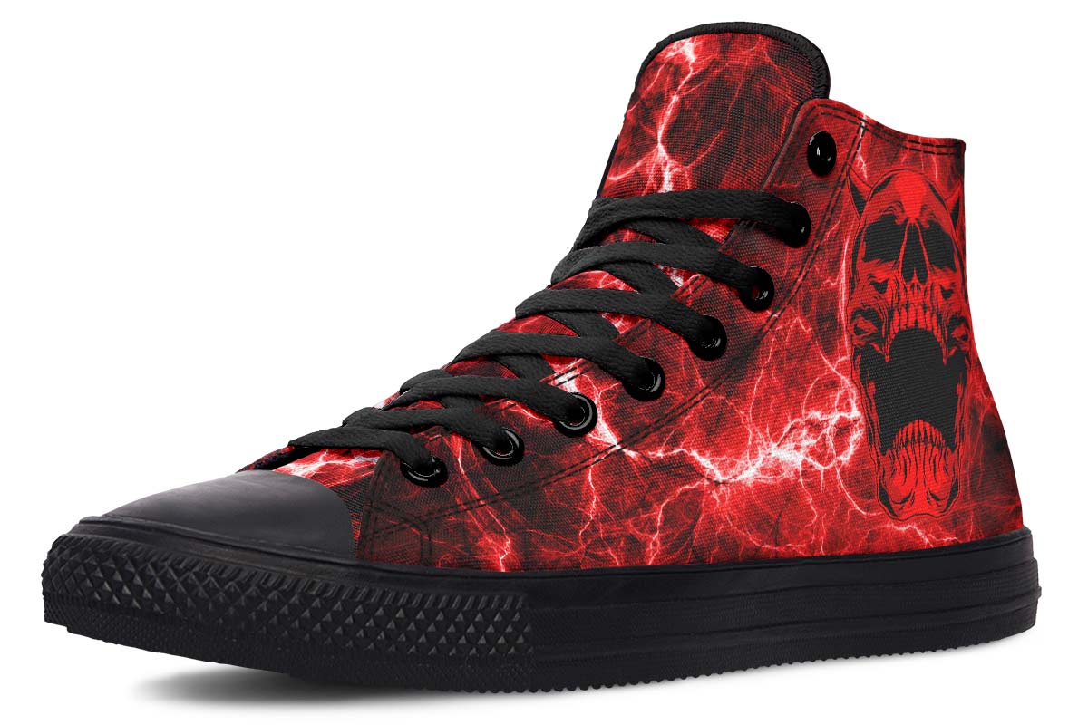 Men And Women Color Gradient Print High-top Canvas Shoes