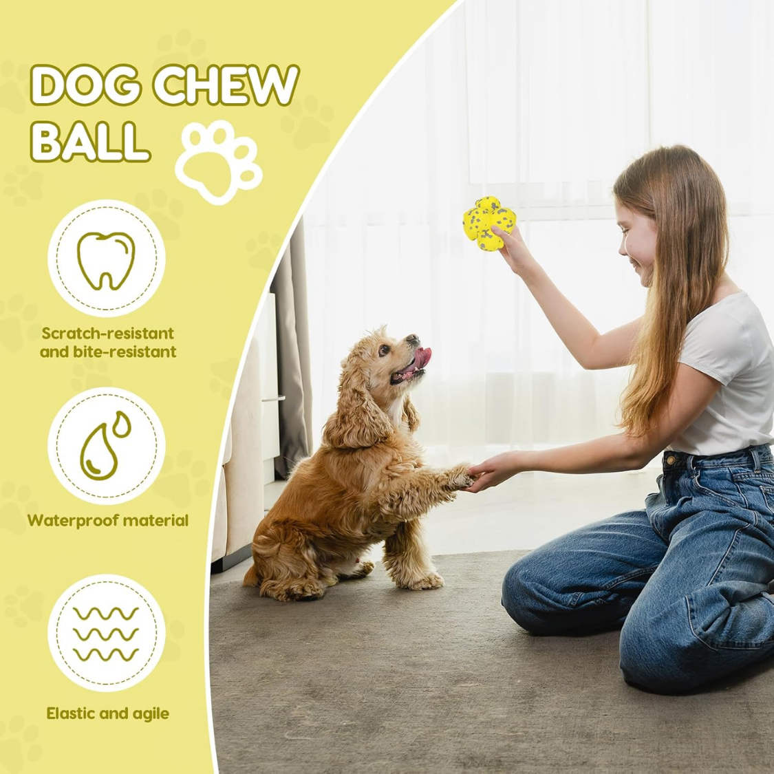 Dog Spike Ball Toy Tough ETPU Interactive Chew Ball For Aggressive Chewers Floating Fetch Ball Teeth Cleaning Puppy & Dog Toy Compatible With Ball Launcher — foto 5