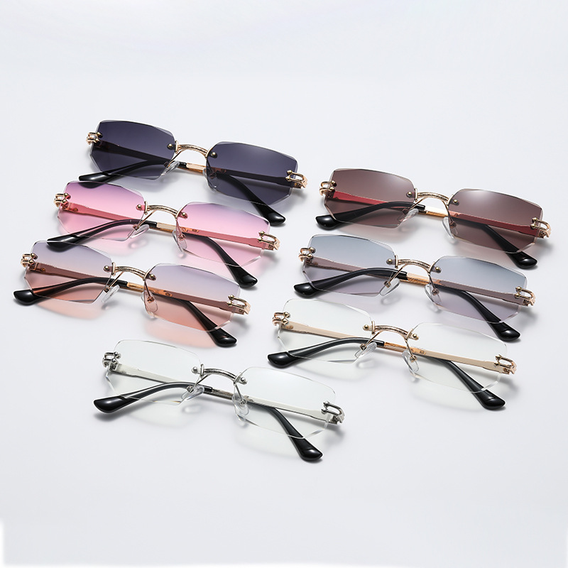 Title 2, Polygon Cut Rimless Sunglasses