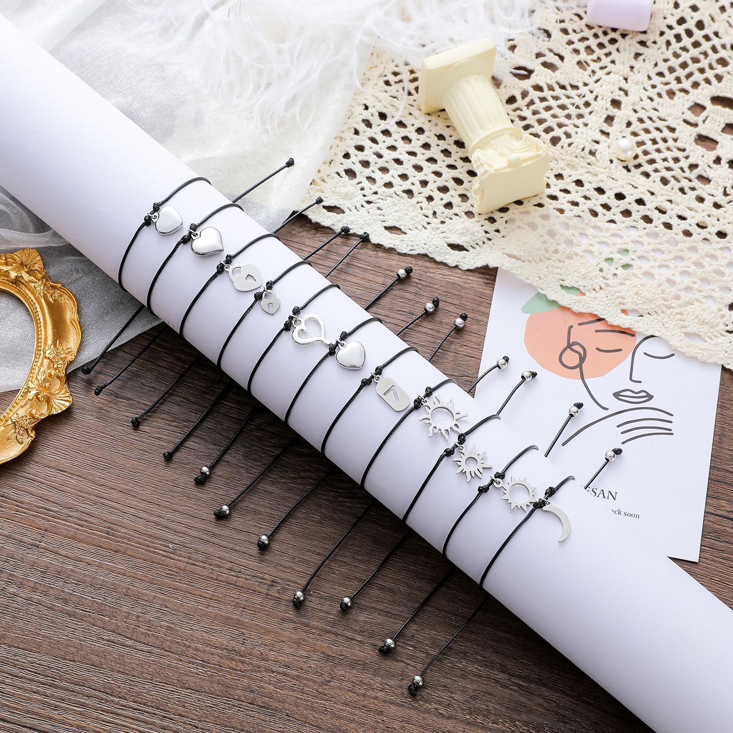 School Season Card Bracelet Creative Fashion Stainless Steel