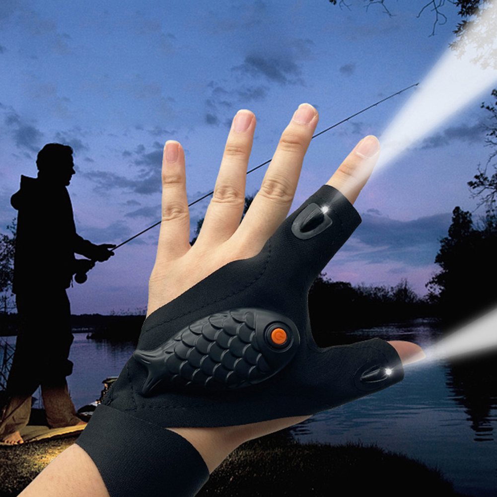 New Flashlight Glow Fishing Gloves