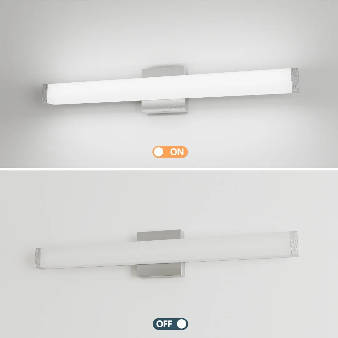 Bathroom Vanity Light Brushed Nickel Square LED