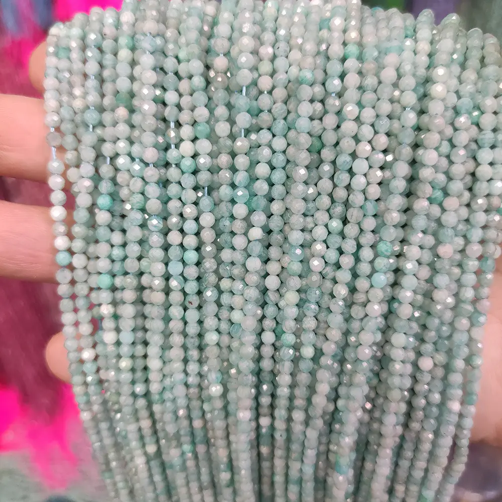 Sun Stone Amazonite Angle Bead