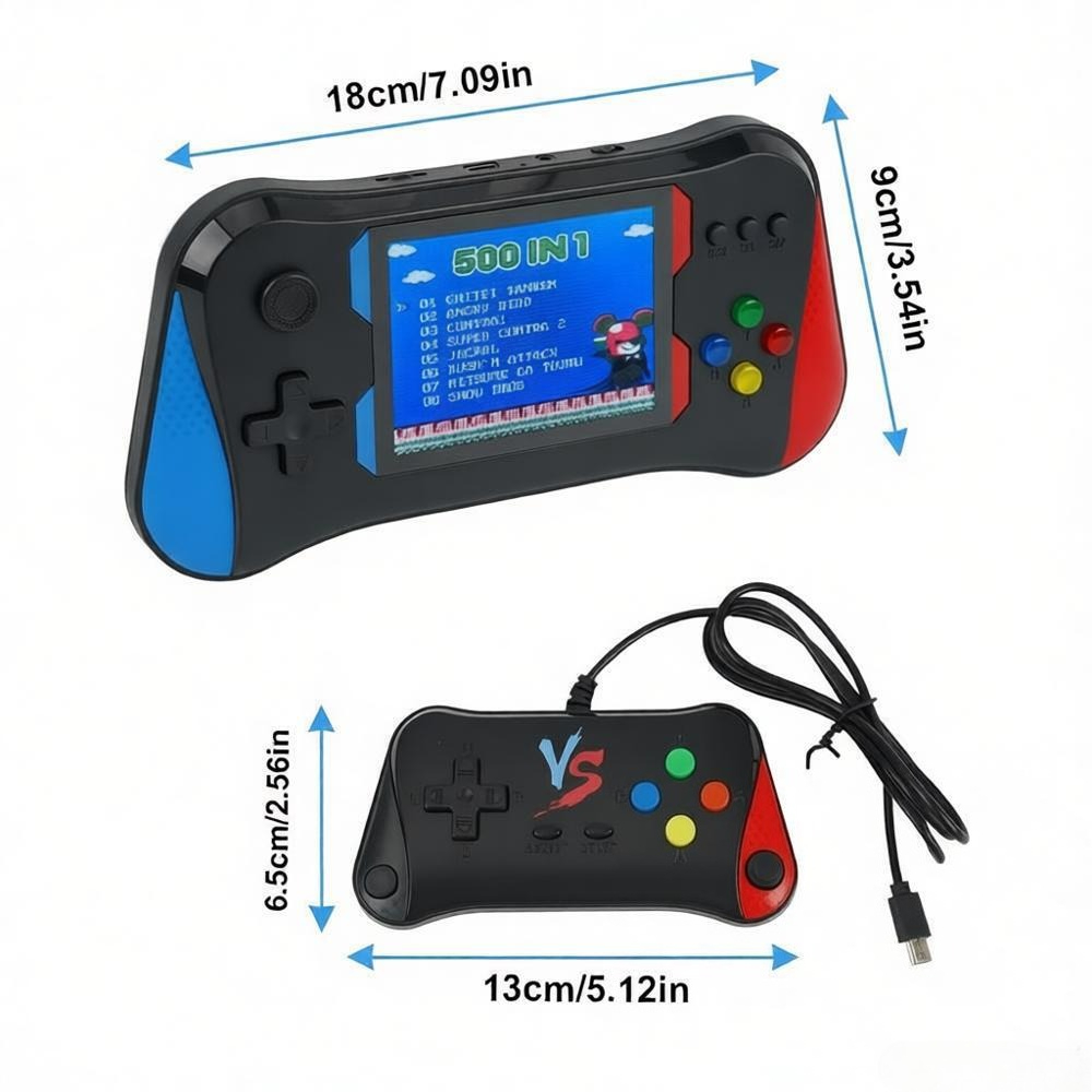 3.5'' 500 Classic Games Handheld Retro Video Game Console Player For Kids Adults