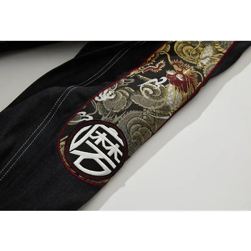 Men's And Women's Plus Velvet Thick Denim Embroidered Cotton Jacket